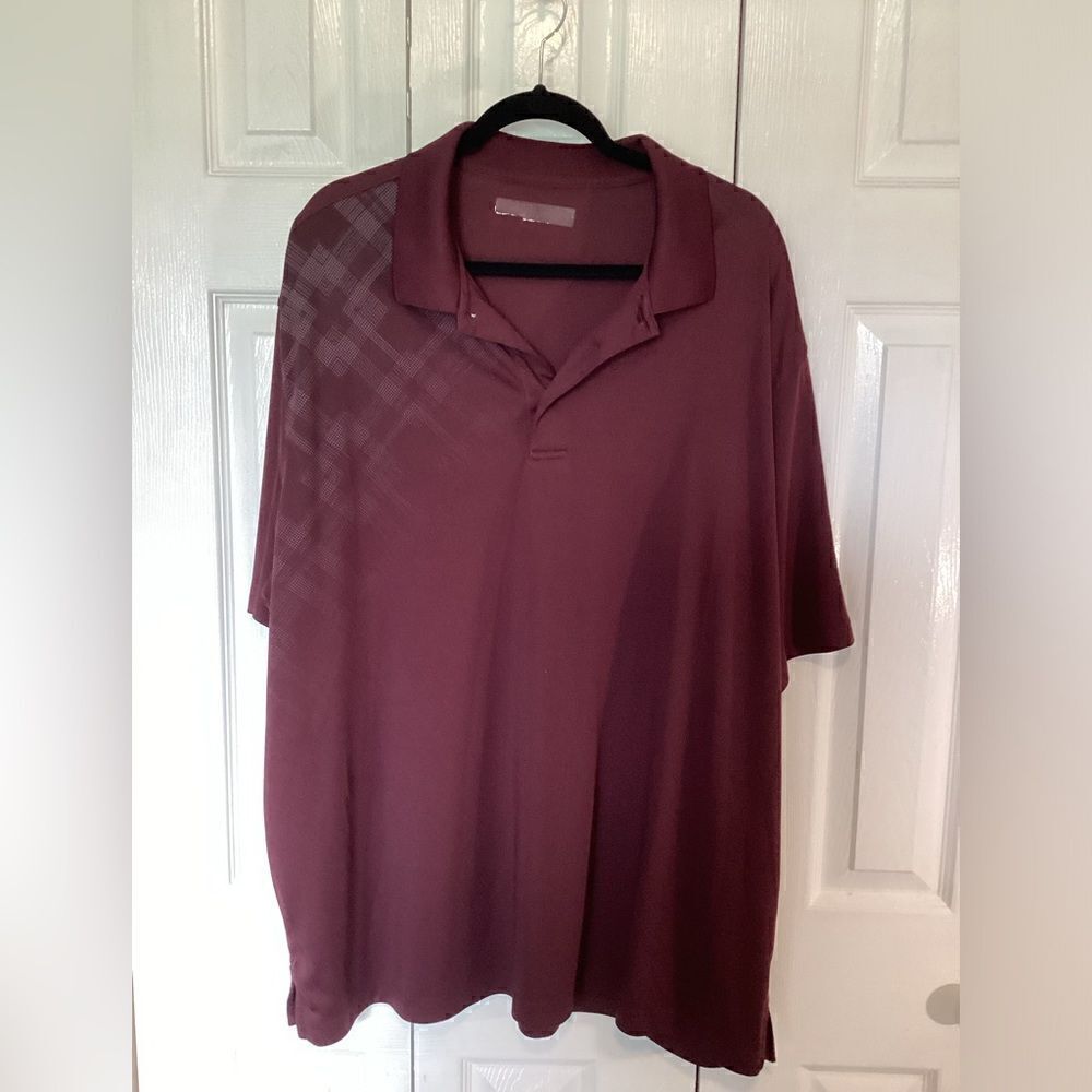 Roundtree & Yorke - Big & Tall Men’s - Performance Maroon & Gray Polo - 3XL